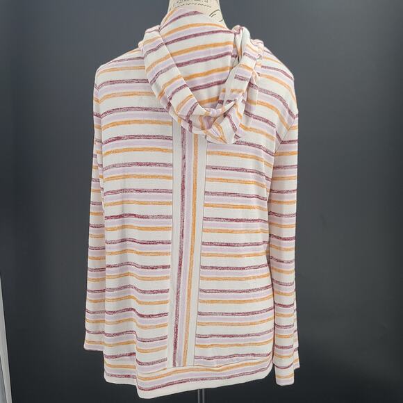 Market & Spruce Stitch Fix striped hoodie top Size Medium Casual Comfy Cozycore - Picture 2 of 7